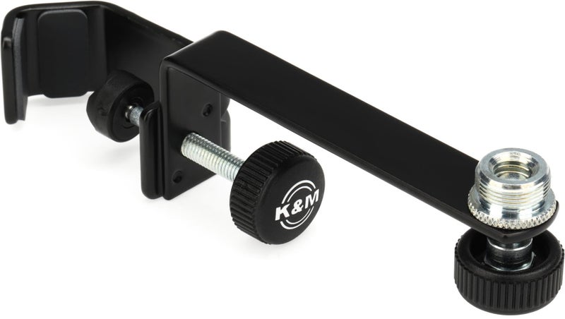 KM K&M KÃ¶nig & Meyer 23600.500.55 Microphone Bar Mount Up to Four Mics or Boom Arms | â…â€ Threaded Connector | Swivels 360Â° | All One Piece | Steel Construction Made in Germany Black - EU Version - Image 4